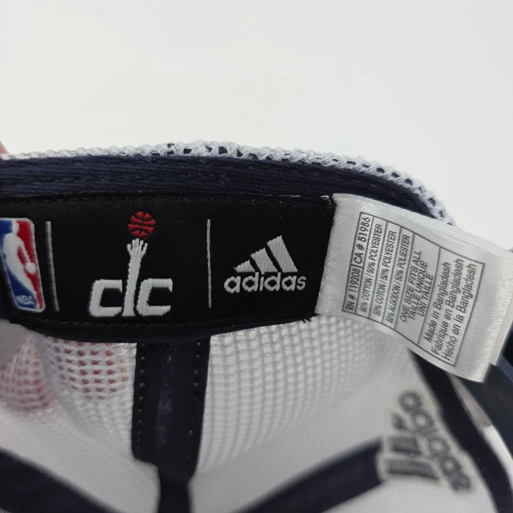 Adidas Washington Wizards Hat OSFM NBA Basketball Trucker Snapback Cotton Navy